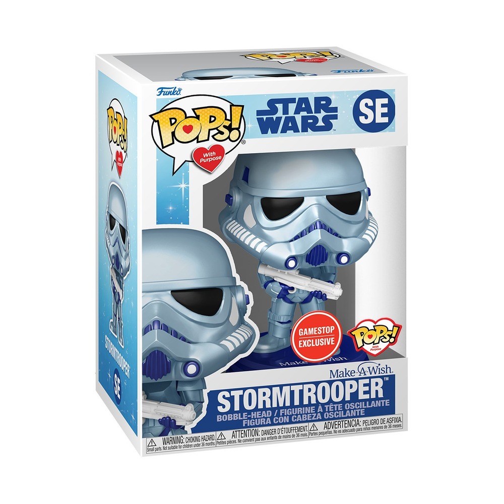 Funko Pop Star Wars Stormtrooper Metallic GameStop Exclusive Make a Wish 63673